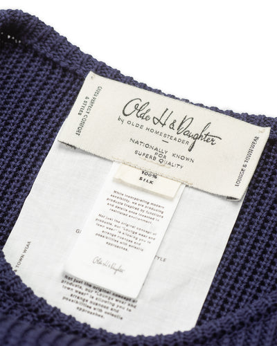 Olde H & Daughter Silk Hand Knitting Heavyweight Rib Pullover - Eggplant 8 - Standard & Strange