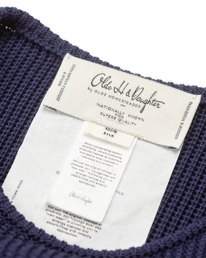 Olde H & Daughter Silk Hand Knitting Heavyweight Rib Pullover - Eggplant 8 - Standard & Strange