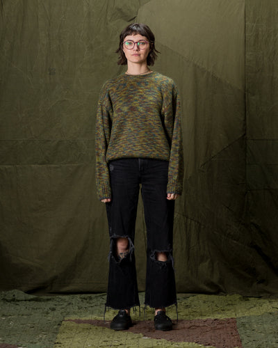 Olde H & Daughter Silk Mohair Pullover - Green Granite 08 - Standard & Strange