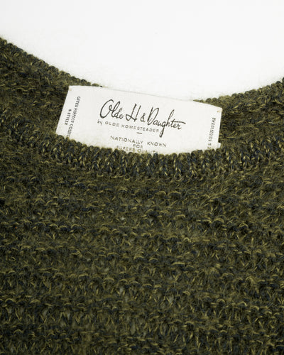 Olde Homesteader & Daughter Silk Mohair Wrap Stitches Pullover - Dark Forest 10 - Standard & Strange