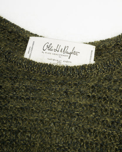 Olde Homesteader & Daughter Silk Mohair Wrap Stitches Pullover - Dark Forest 10 - Standard & Strange