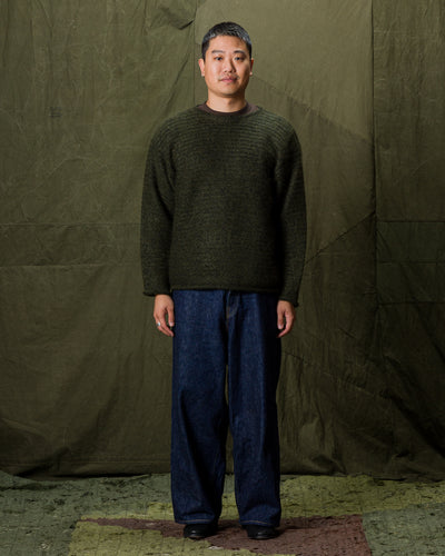 Olde Homesteader & Daughter Silk Mohair Wrap Stitches Pullover - Dark Forest 10 - Standard & Strange