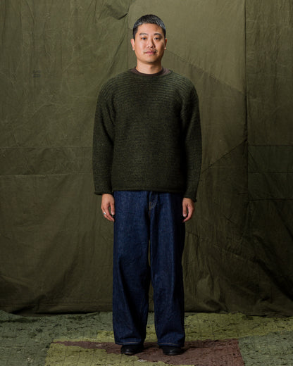 Olde Homesteader & Daughter Silk Mohair Wrap Stitches Pullover - Dark Forest 10 - Standard & Strange