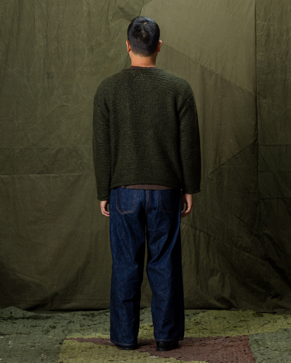 Olde Homesteader & Daughter Silk Mohair Wrap Stitches Pullover - Dark Forest 10 - Standard & Strange