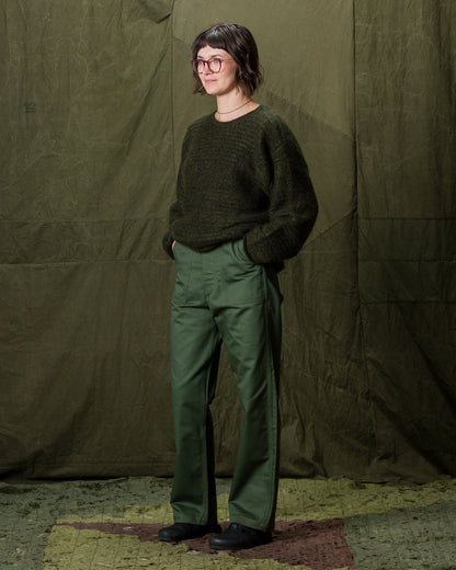 Olde Homesteader & Daughter Silk Mohair Wrap Stitches Pullover - Dark Forest 10 - Standard & Strange