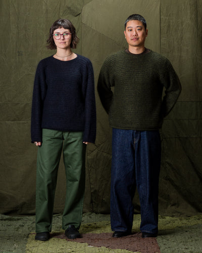 Olde Homesteader & Daughter Silk Mohair Wrap Stitches Pullover - Dark Forest 10 - Standard & Strange