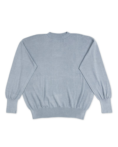 Olde Homesteader & Daughter Silk Plain Stitch Crewneck L/S - Blue Stone 10 - Standard & Strange