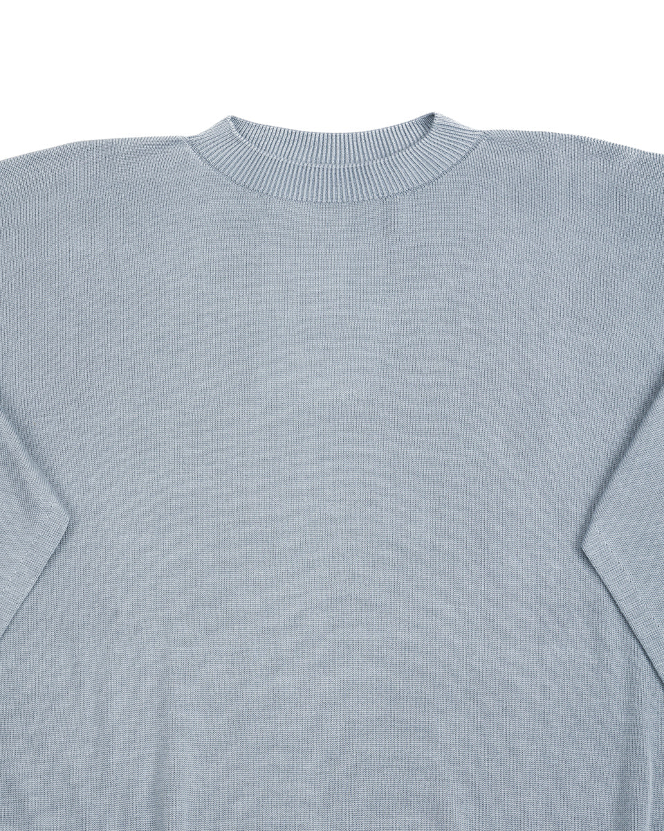 Olde Homesteader & Daughter Silk Plain Stitch Crewneck L/S - Blue Stone 10 - Standard & Strange