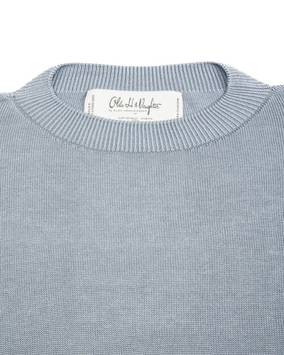 Olde Homesteader & Daughter Silk Plain Stitch Crewneck L/S - Blue Stone 10 - Standard & Strange