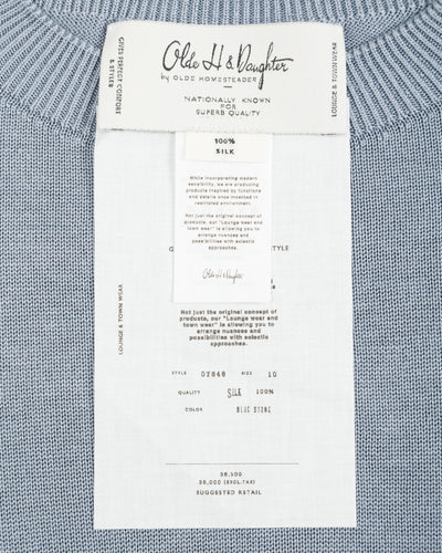 Olde Homesteader & Daughter Silk Plain Stitch Crewneck L/S - Blue Stone 10 - Standard & Strange