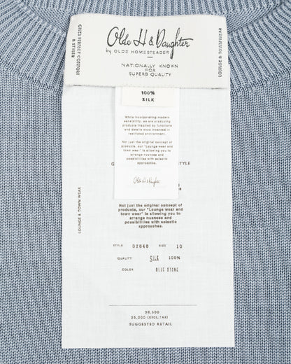 Olde Homesteader & Daughter Silk Plain Stitch Crewneck L/S - Blue Stone 10 - Standard & Strange