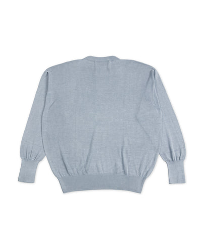 Olde Homesteader & Daughter Silk Plain Stitch Crewneck L/S - Blue Stone 10 - Standard & Strange