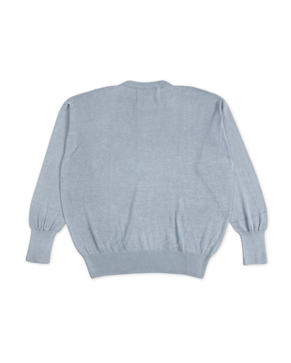 Olde Homesteader & Daughter Silk Plain Stitch Crewneck L/S - Blue Stone 10 - Standard & Strange