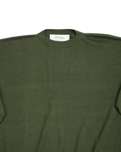 Olde Homesteader & Daughter Silk Plain Stitch Crewneck L/S - Dark Ivy 10 - Standard & Strange