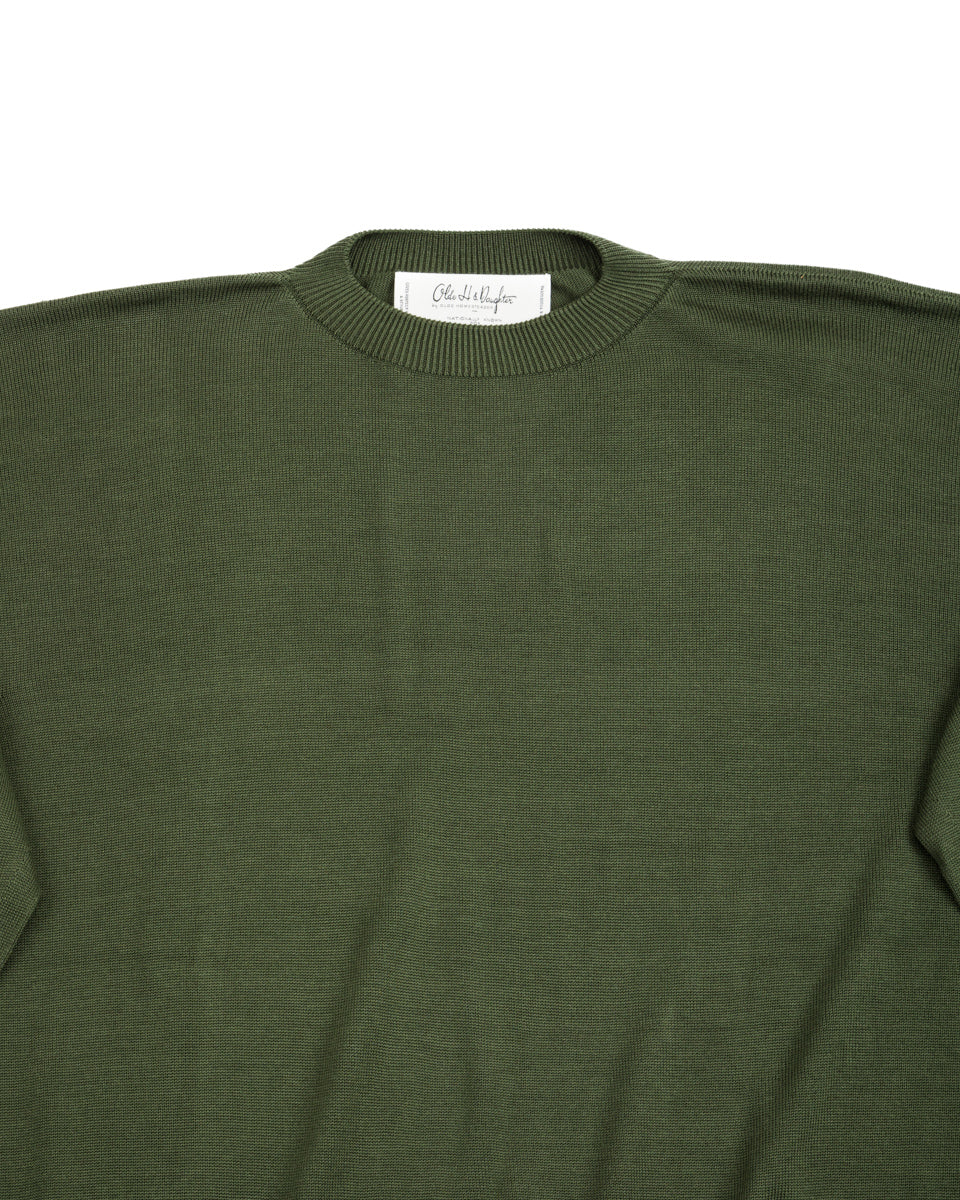 Olde Homesteader & Daughter Silk Plain Stitch Crewneck L/S - Dark Ivy 10 - Standard & Strange