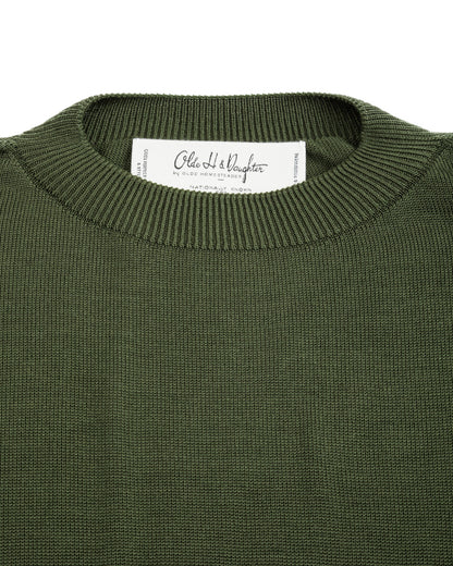 Olde Homesteader & Daughter Silk Plain Stitch Crewneck L/S - Dark Ivy 10 - Standard & Strange