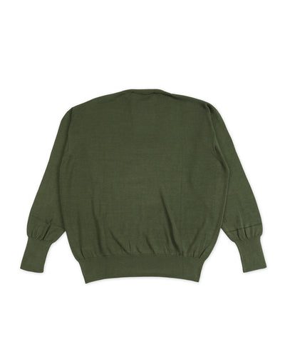 Olde Homesteader & Daughter Silk Plain Stitch Crewneck L/S - Dark Ivy 10 - Standard & Strange