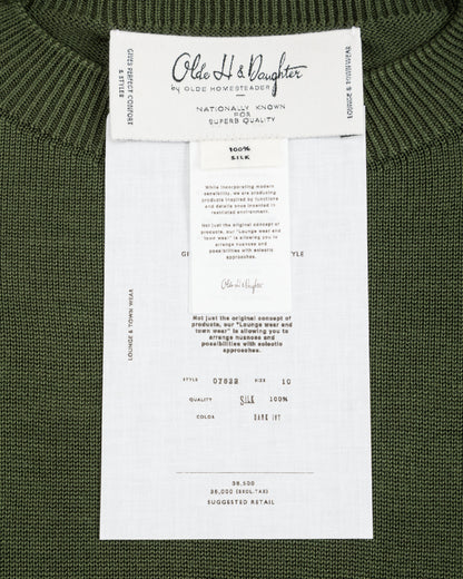 Olde Homesteader & Daughter Silk Plain Stitch Crewneck L/S - Dark Ivy 10 - Standard & Strange