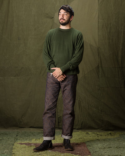 Olde Homesteader & Daughter Silk Plain Stitch Crewneck L/S - Dark Ivy 10 - Standard & Strange