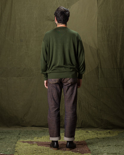 Olde Homesteader & Daughter Silk Plain Stitch Crewneck L/S - Dark Ivy 10 - Standard & Strange