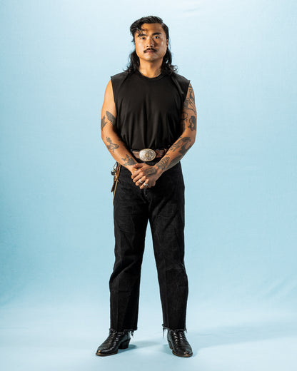 Olde Homesteader & Daughter Silk Tight Tension Middle Plain Stitches Tank - Black - Standard & Strange