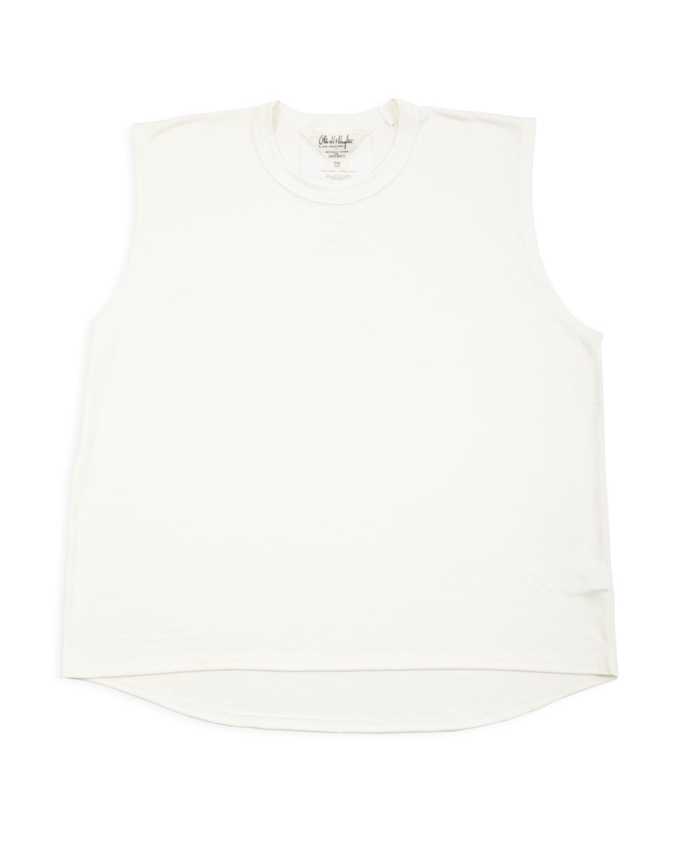 Olde Homesteader & Daughter Silk Tight Tension Middle Plain Stitches Tank - Off White - Standard & Strange