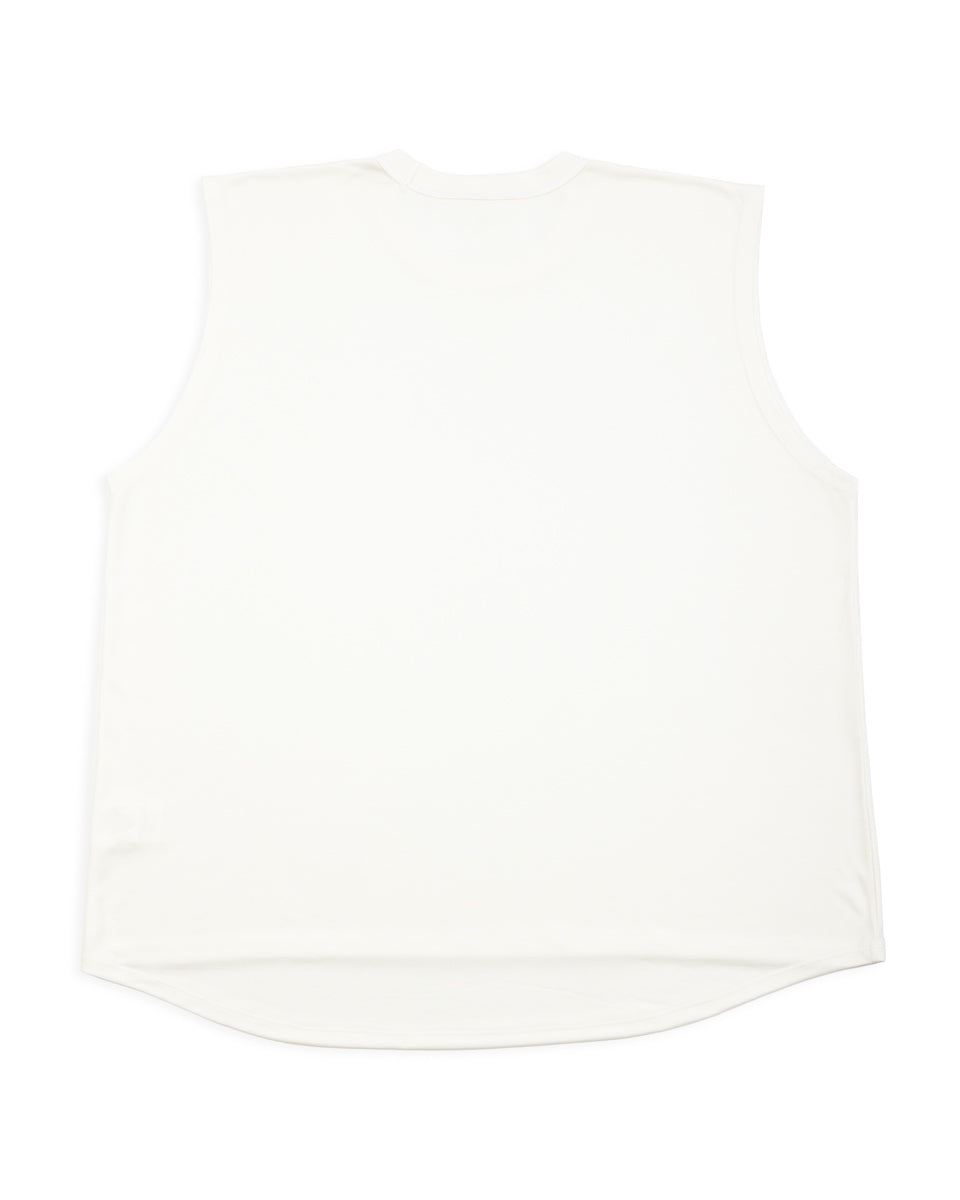 トップス Olde steader YOUTH SLEEVELESS ecru Silk Tight Tension Middle Plain Stitches Tank - Off White