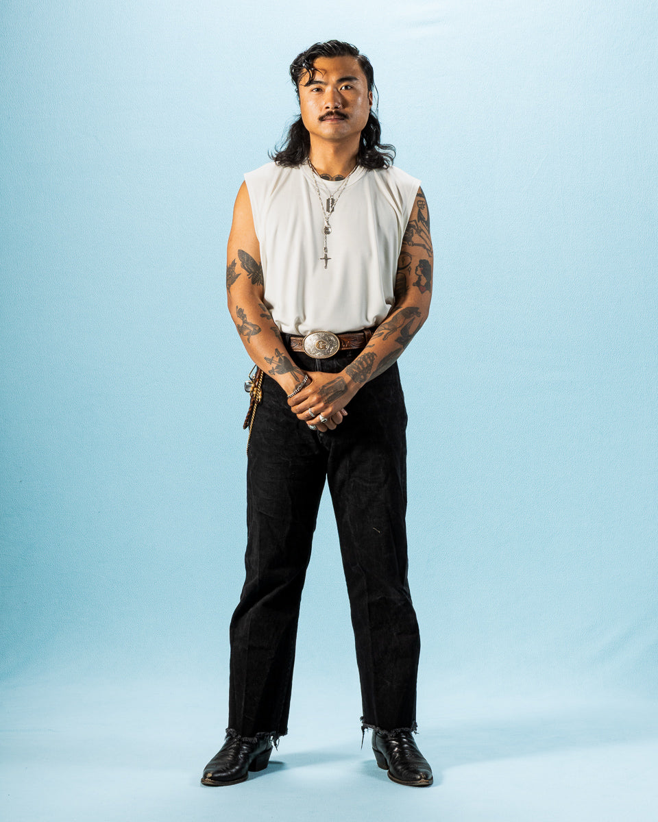 Olde Homesteader & Daughter Silk Tight Tension Middle Plain Stitches Tank - Off White - Standard & Strange