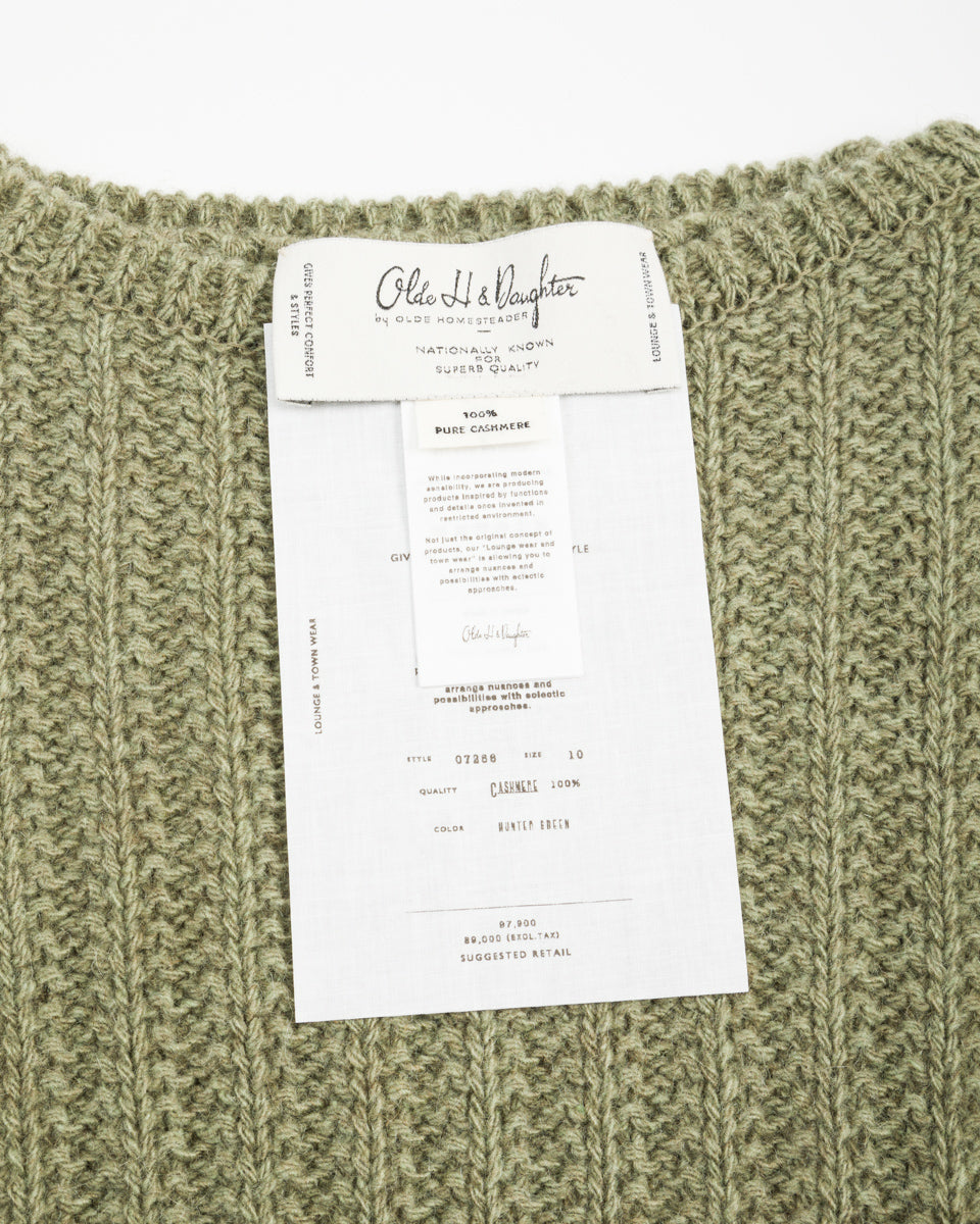 Olde Homesteader & Daughter Slub Cashmere Boat Pullover - Hunter Green 10 - Standard & Strange