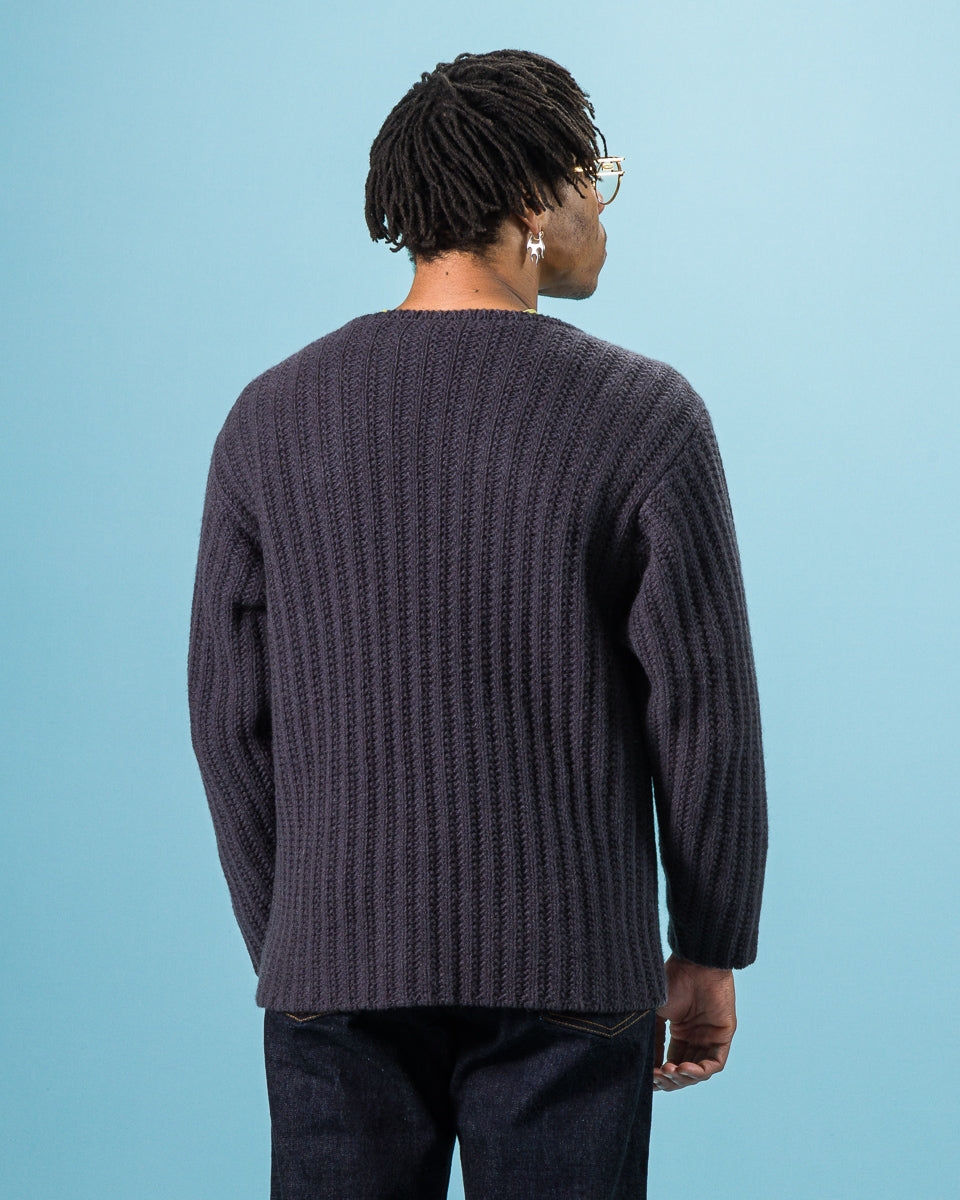 Olde Homesteader & Daughter Slub Cashmere Boat Pullover - Navy 10 - Standard & Strange