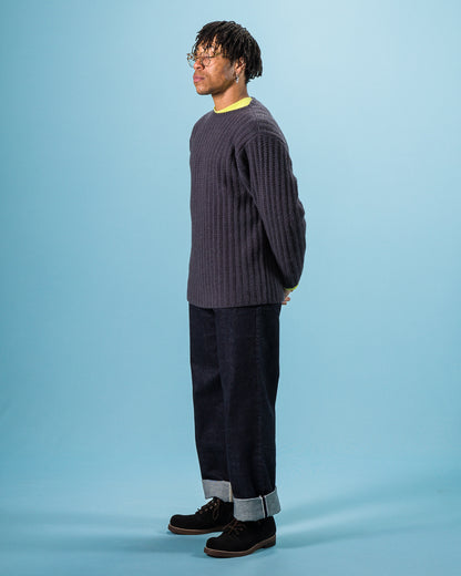 Olde Homesteader & Daughter Slub Cashmere Boat Pullover - Navy 10 - Standard & Strange