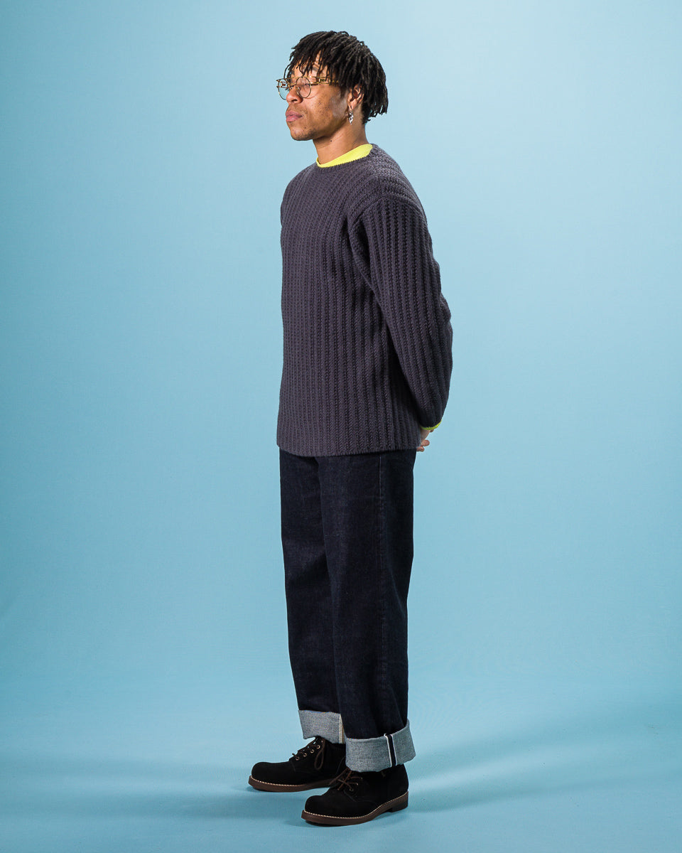 Olde Homesteader & Daughter Slub Cashmere Boat Pullover - Navy 10 - Standard & Strange