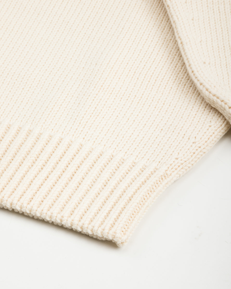 Olde Homesteader & Daughter Wool Crewneck Pullover - Ecru 10 - Standard & Strange