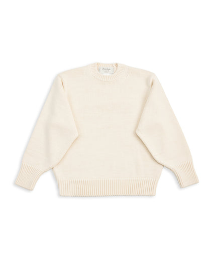 Olde Homesteader & Daughter Wool Crewneck Pullover - Ecru 10 - Standard & Strange