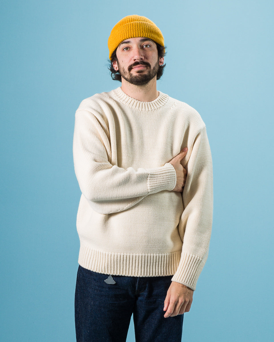 Olde Homesteader & Daughter Wool Crewneck Pullover - Ecru 10 - Standard & Strange