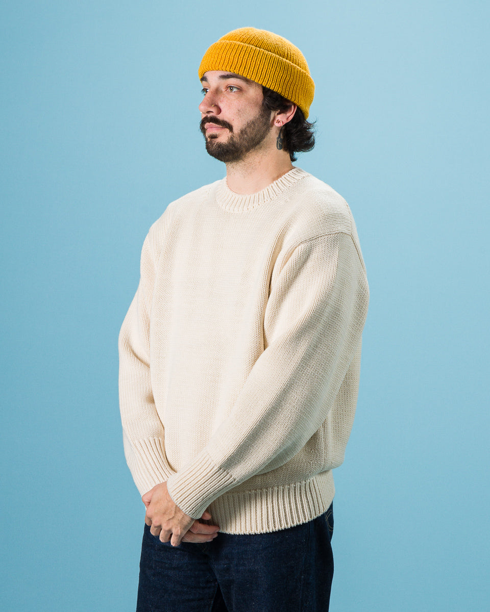 Olde Homesteader & Daughter Wool Crewneck Pullover - Ecru 10 - Standard & Strange