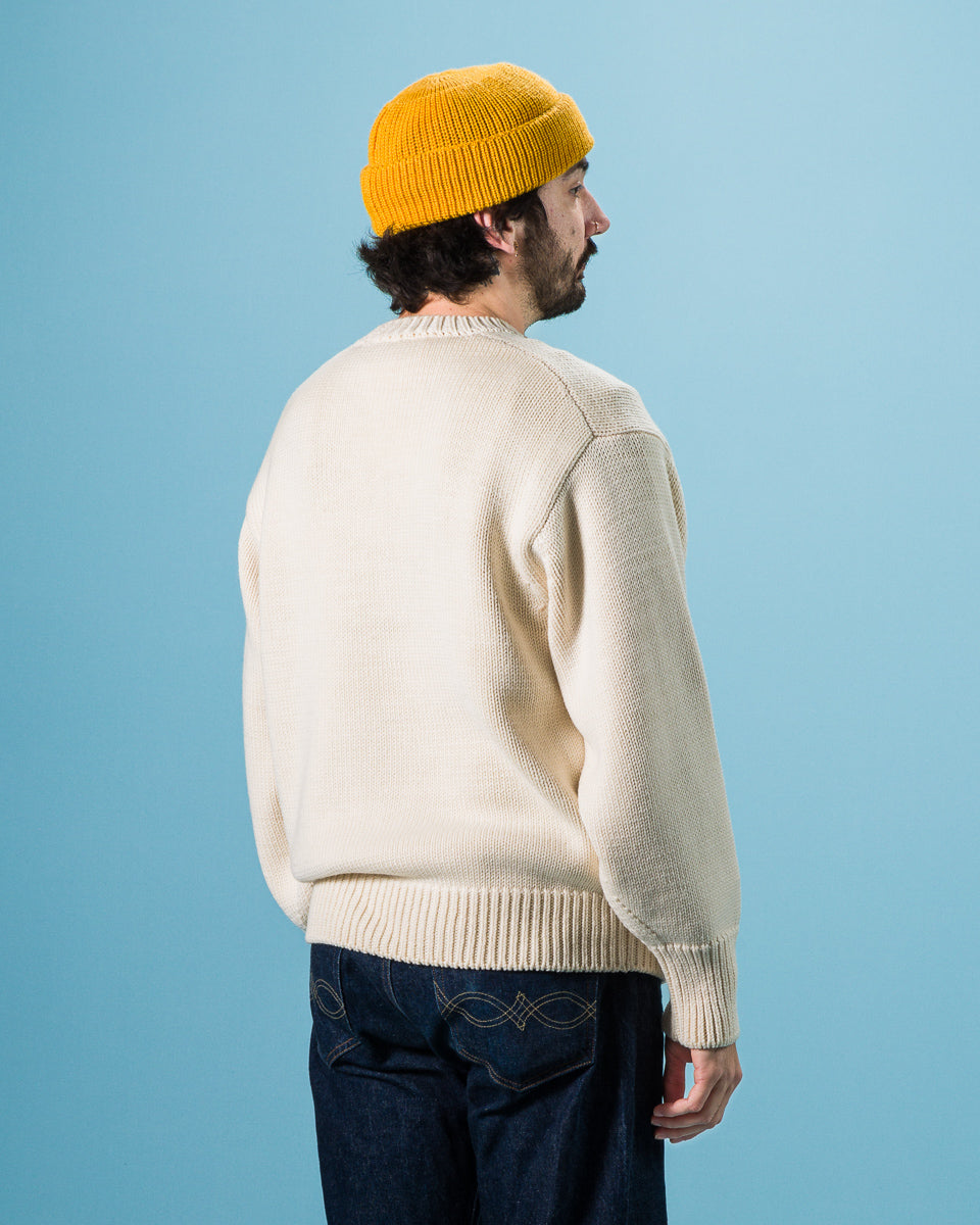 Olde Homesteader & Daughter Wool Crewneck Pullover - Ecru 10 - Standard & Strange