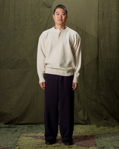 Olde Homesteader & Daughter Wool Henley Neck L/S - Ecru 10 - Standard & Strange