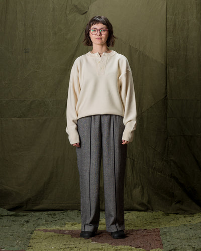 Olde Homesteader & Daughter Wool Henley Neck L/S - Ecru 10 - Standard & Strange