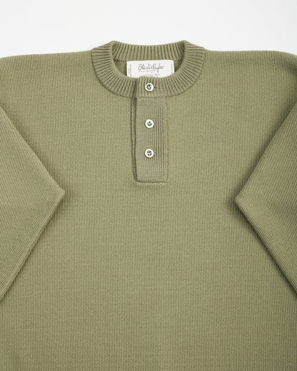 Olde Homesteader & Daughter Wool Henley Neck L/S - Smoke Moss 10 - Standard & Strange