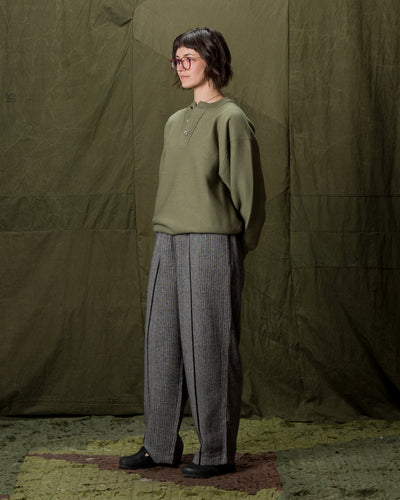 Olde Homesteader & Daughter Wool Henley Neck L/S - Smoke Moss 10 - Standard & Strange