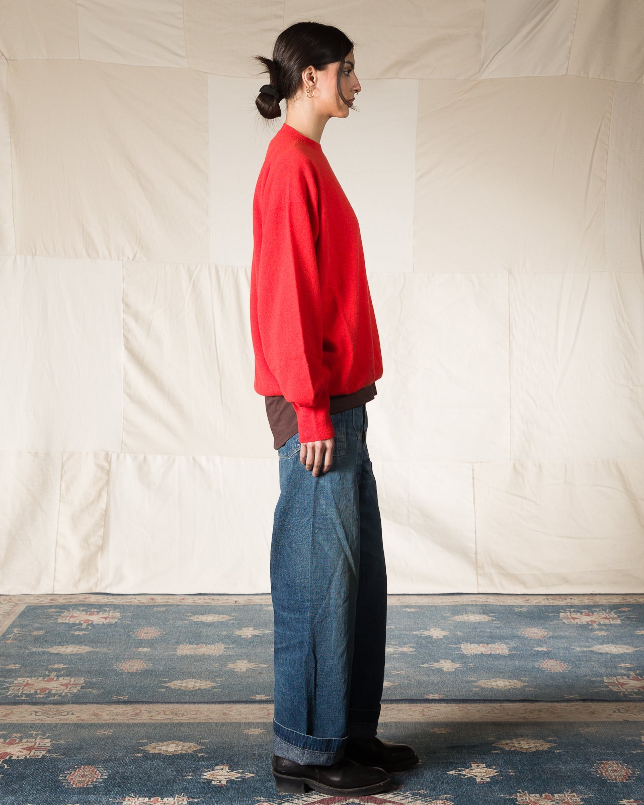 Olde H & Daughter Cashmere Crew Pullover - Poppy 10 - Standard & Strange