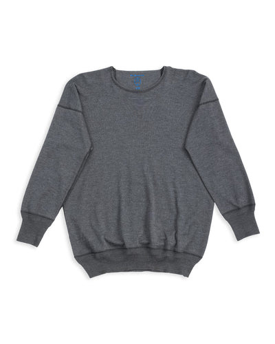 Olde Homesteader Cashmere Interlock Crewneck L/S - Black Heather - Standard & Strange