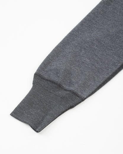 Olde Homesteader Cashmere Interlock Crewneck L/S - Black Heather - Standard & Strange