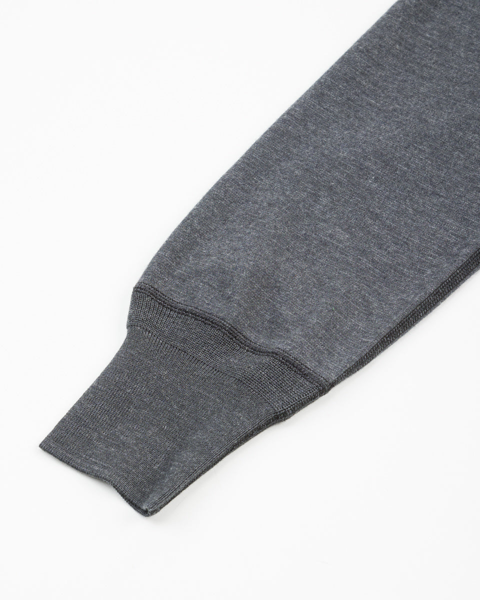 Olde Homesteader Cashmere Interlock Crewneck L/S - Black Heather - Standard & Strange