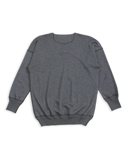 Olde Homesteader Cashmere Interlock Crewneck L/S - Black Heather - Standard & Strange