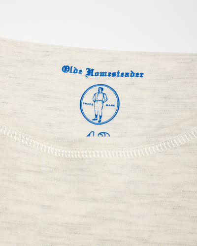 Olde Homesteader Cashmere Interlock Crewneck L/S - Ecru Heather - Standard & Strange