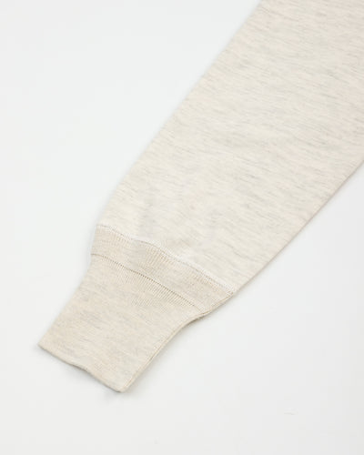 Olde Homesteader Cashmere Interlock Crewneck L/S - Ecru Heather - Standard & Strange