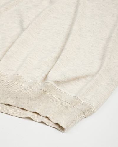 Olde Homesteader Cashmere Interlock Henley Neck L/S - Ecru Heather - Standard & Strange