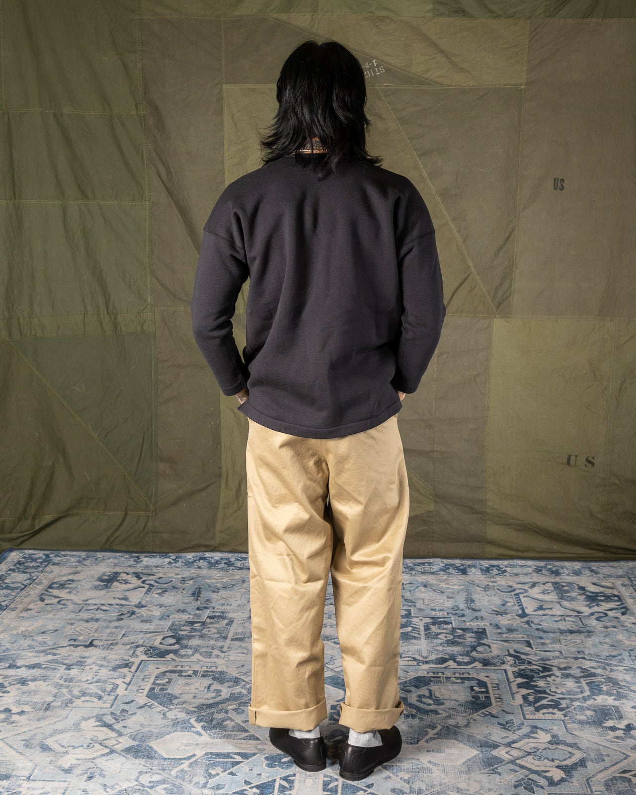 Olde Homesteader Cotton Fleece Crewneck L/S - Worker's Black - Standard & Strange